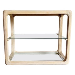 Postmodern Swirl Pencil Reed and Glass Etagere/Console