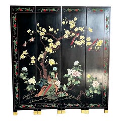 Vintage Chinese Hand Carved and Painted Room Divider/Screen