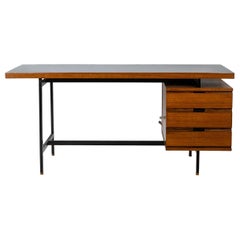 Vintage Pierre Guariche. Desk in teak and lacquered metal. 1960s. LS56631534M