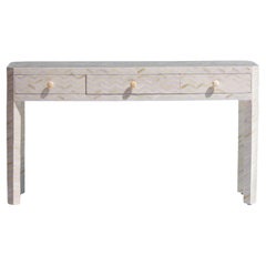 Zig Zag White Bone Inlay Desk