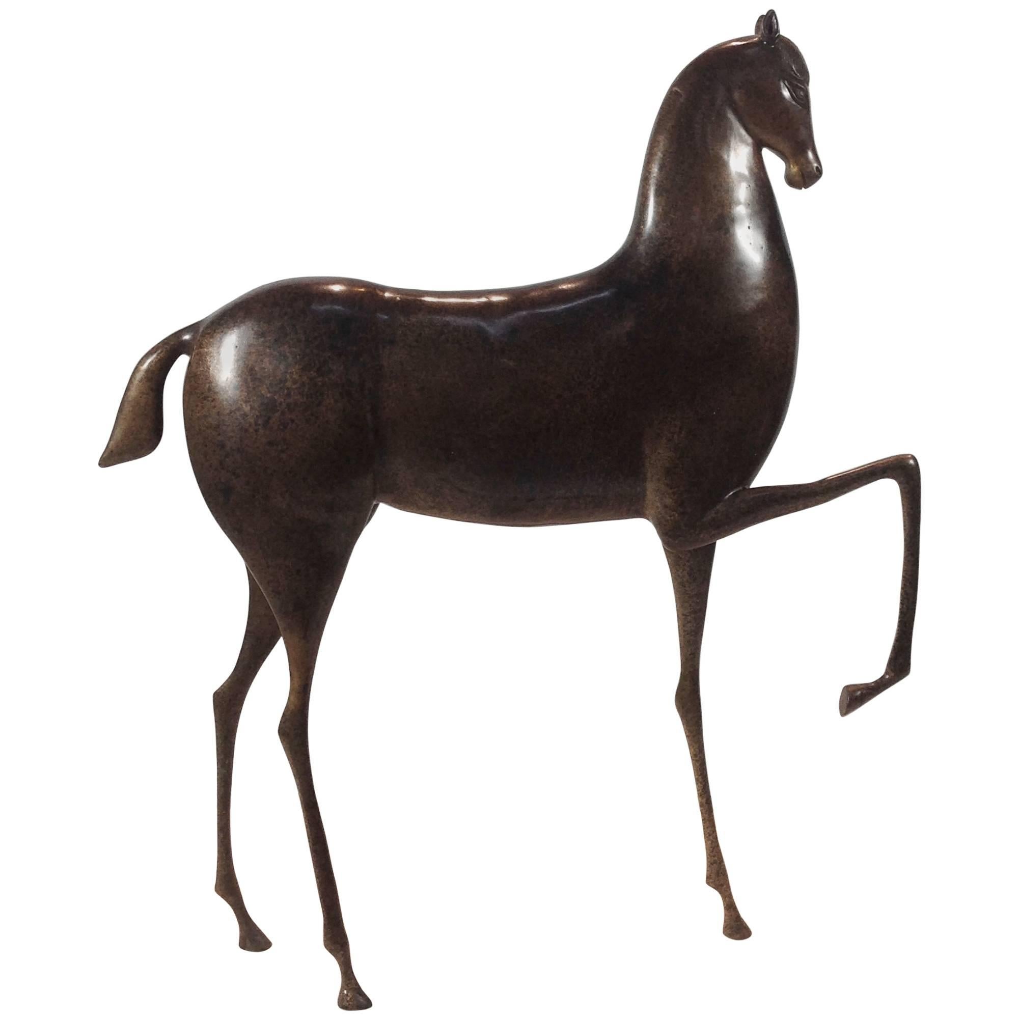 Bronze Art Deco Style Horse Sculpture For Sale