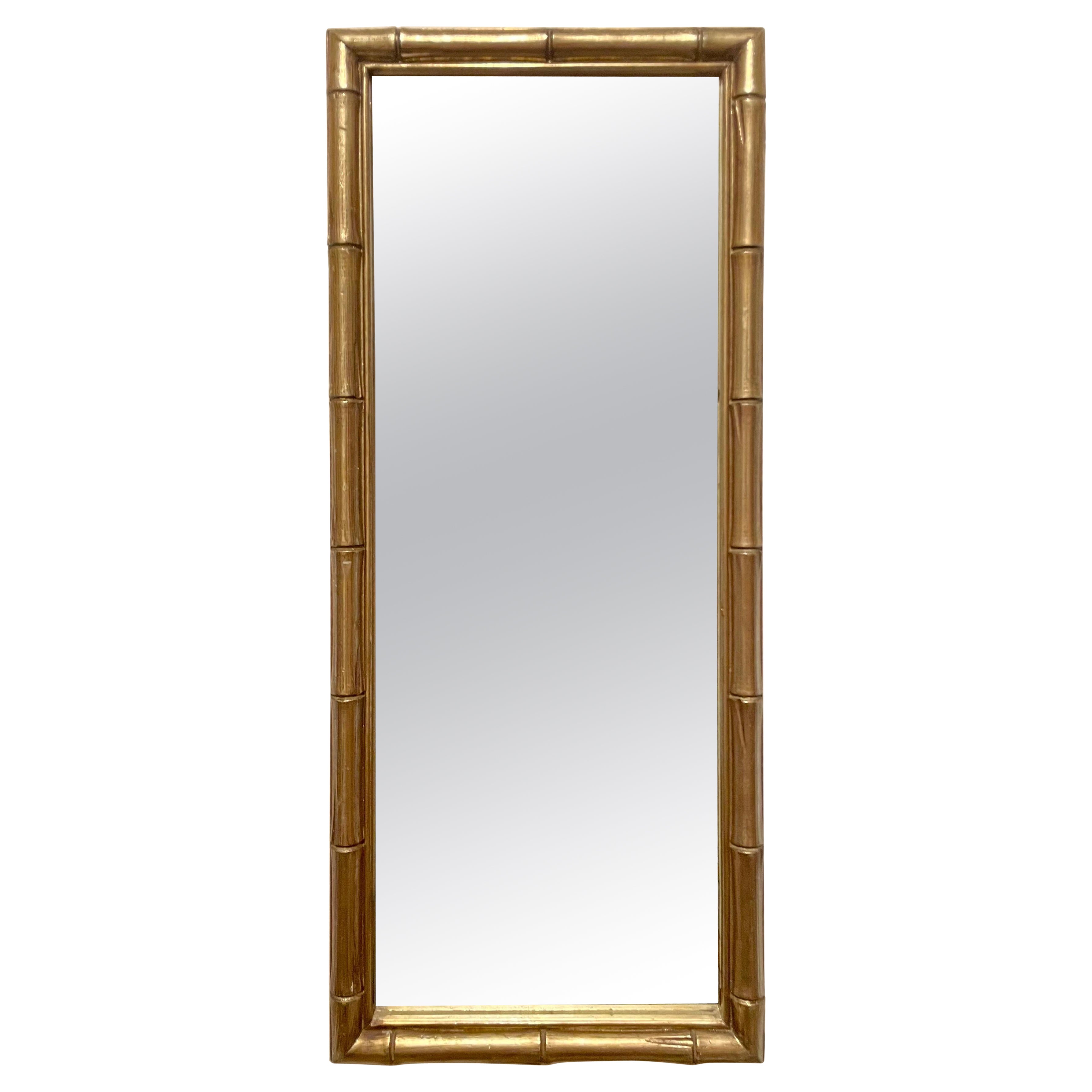  Gilt Faux Bamboo Mirror For Sale