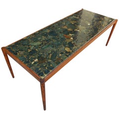 Swedish Mid-Century Modern Rosewood and River Rock Coffee Table by Forssells