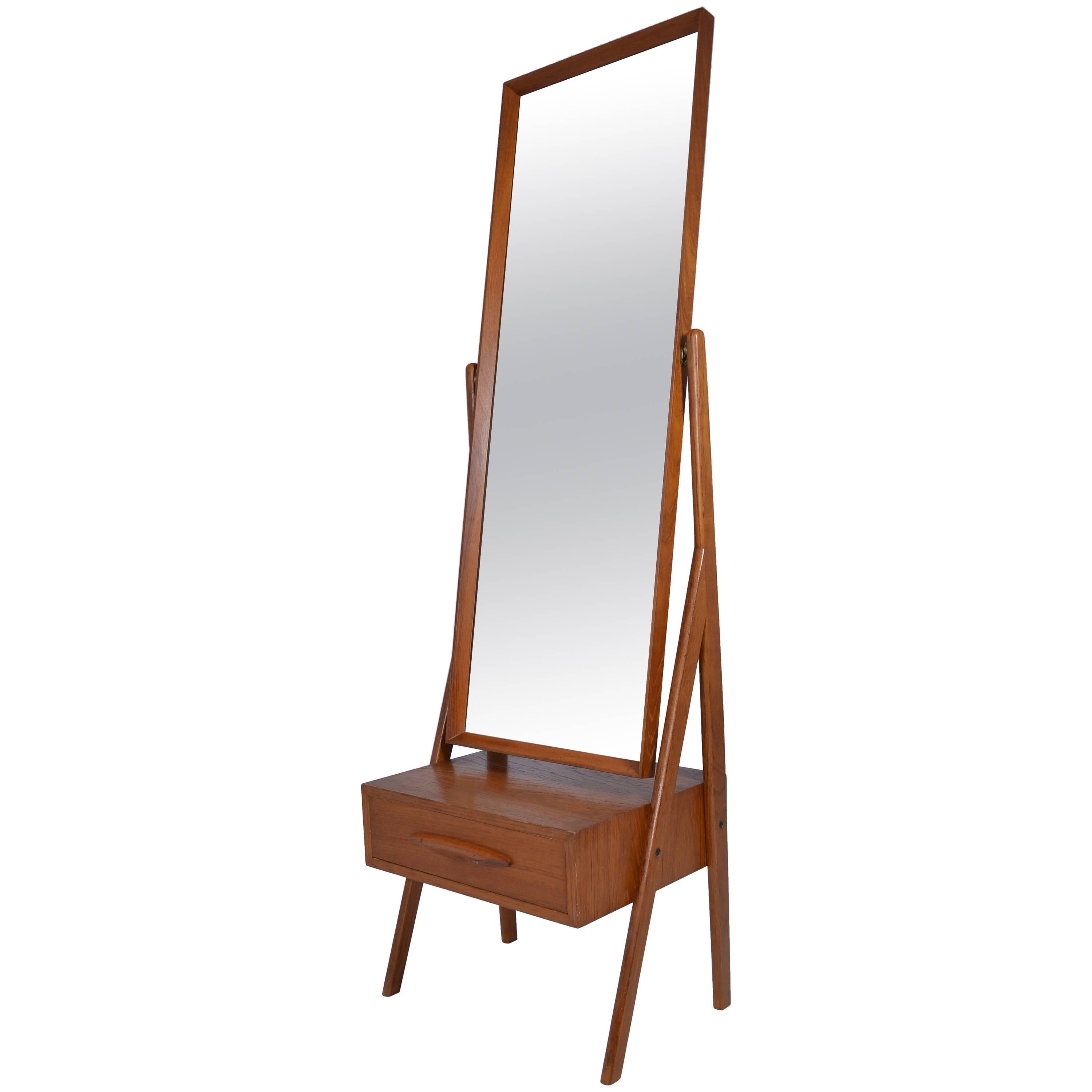 Danish Modern Cheval Mirror by Arne Vodder, circa 1960s