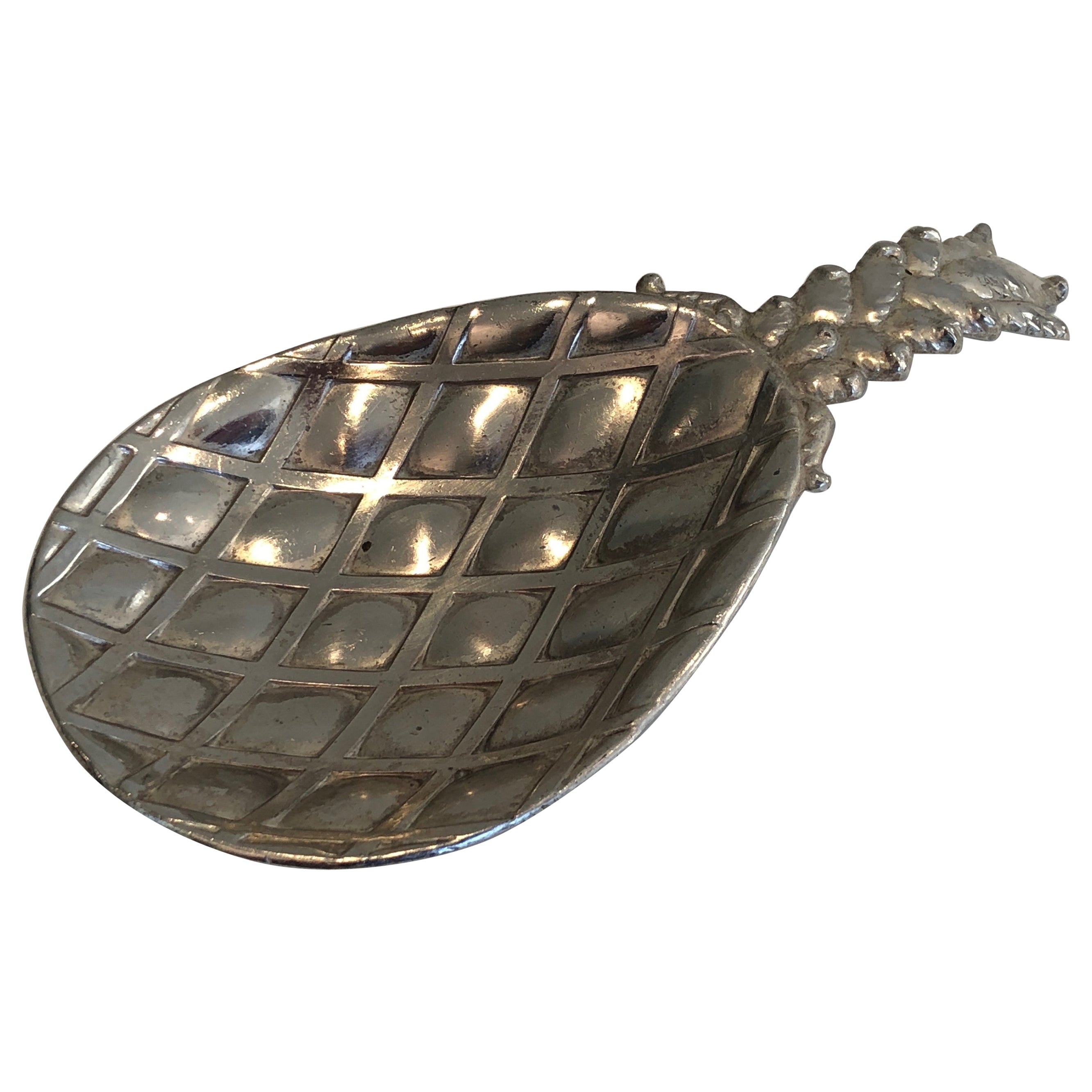 Videopoche ad ananas placcata in argento nello stile di Maison Charles in vendita