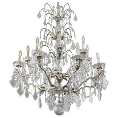 Antique French Cut- Crystal  16 Light Chandelier, 19th Century