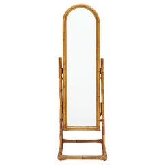 Miroir vintage français en bambou