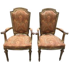 Pair of Italian Gilded Fauteuils