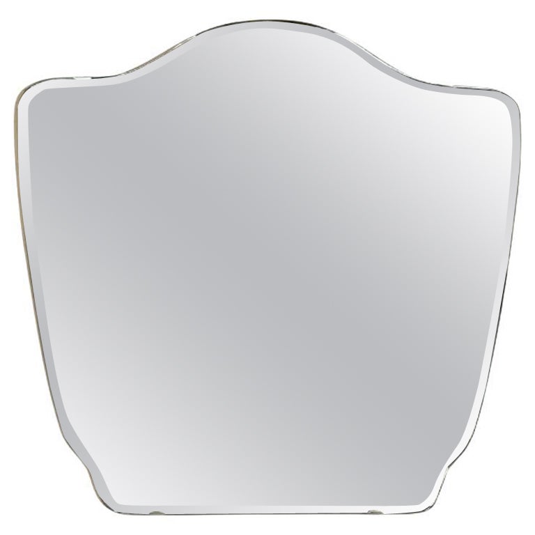 Swedish Mid-Century Modern, Small Wall Mirror, Shield Form, Sweden, 1970s For Sale