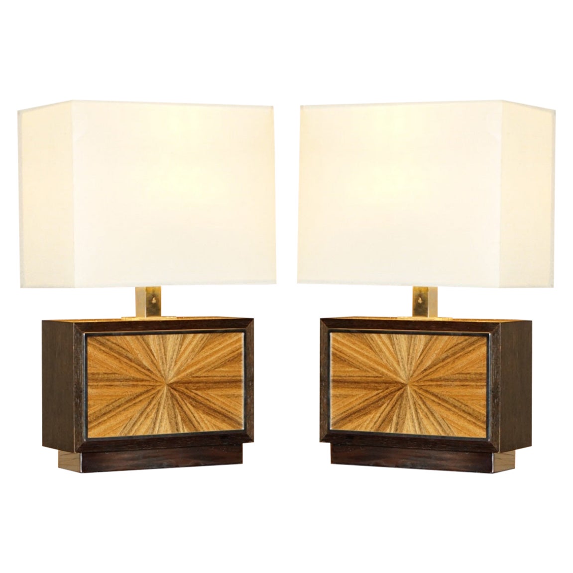 EXQUISITE PAIR OF DAVID LINLEY CHELSEA TABLE LAMPS WITH DIMMER SWITCHEs
