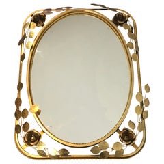 Mirror with Flowers and Leaves and Lighting