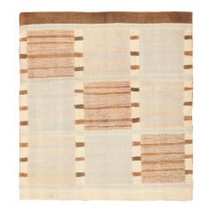 Schöner skandinavisch inspirierter moderner indischer Kelim-Teppich im Vintage-Stil 3'1" x 3'4"