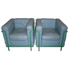 Pair of Le Corbusier Lounge Chairs LC2 Cassina