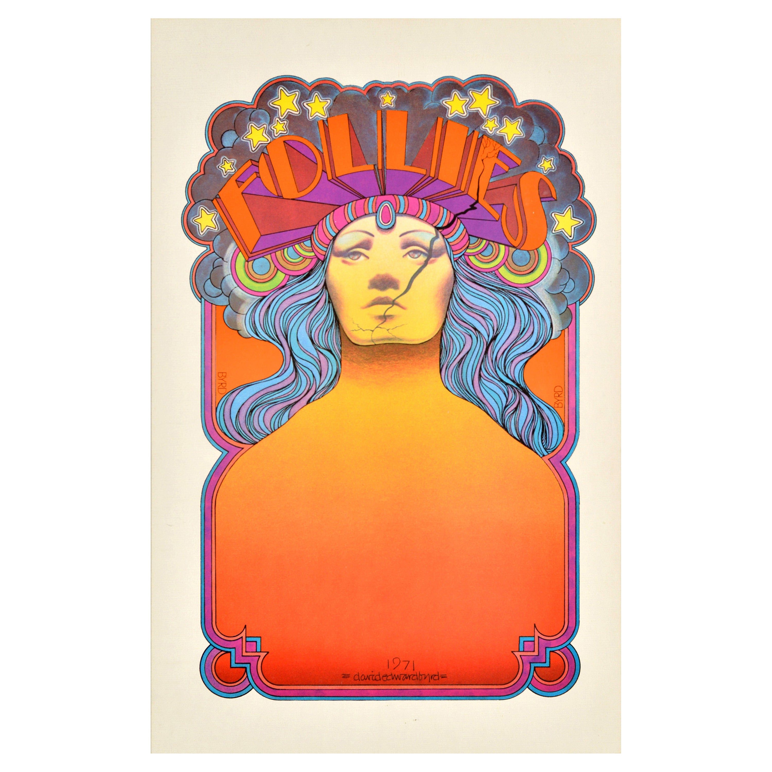 Poster pubblicitario originale del musical d'epoca Follies David Edward Byrd Broadway in vendita