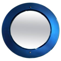 Retro Cobalt Blue Glass Mirror by Max Ingrand for Fontana Arte