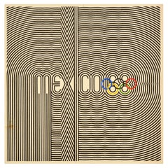 Original Vintage Sport Poster Mexico Olympic Games 1968 Logo Lance Wyman Design
