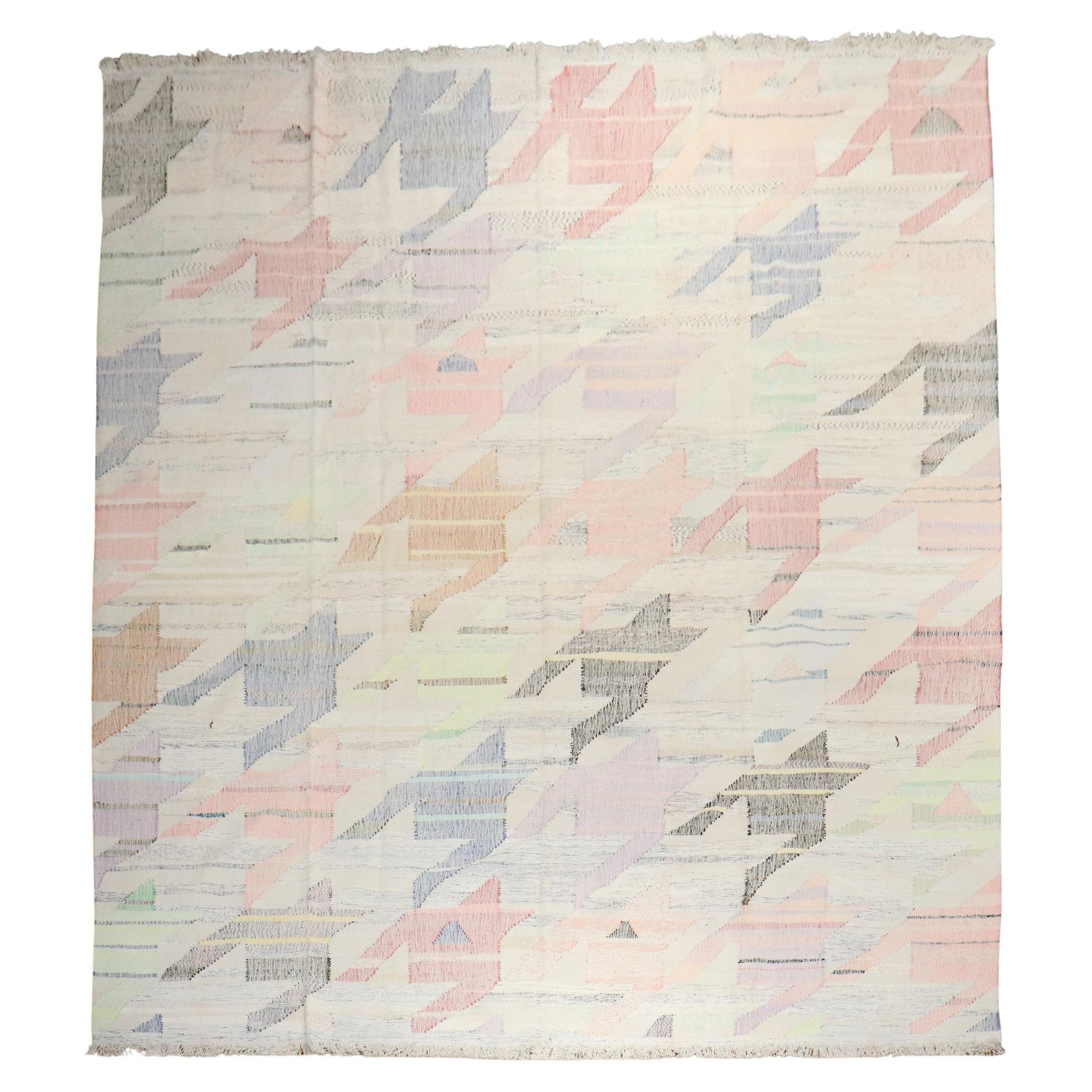 Zabihi Collection Oversize Vintage Abstract Turkish Kilim