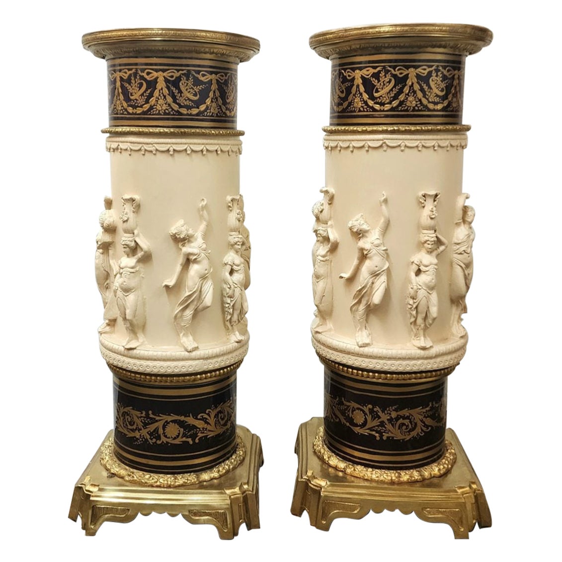 Pair of French Neoclassical Pedestals  For Sale