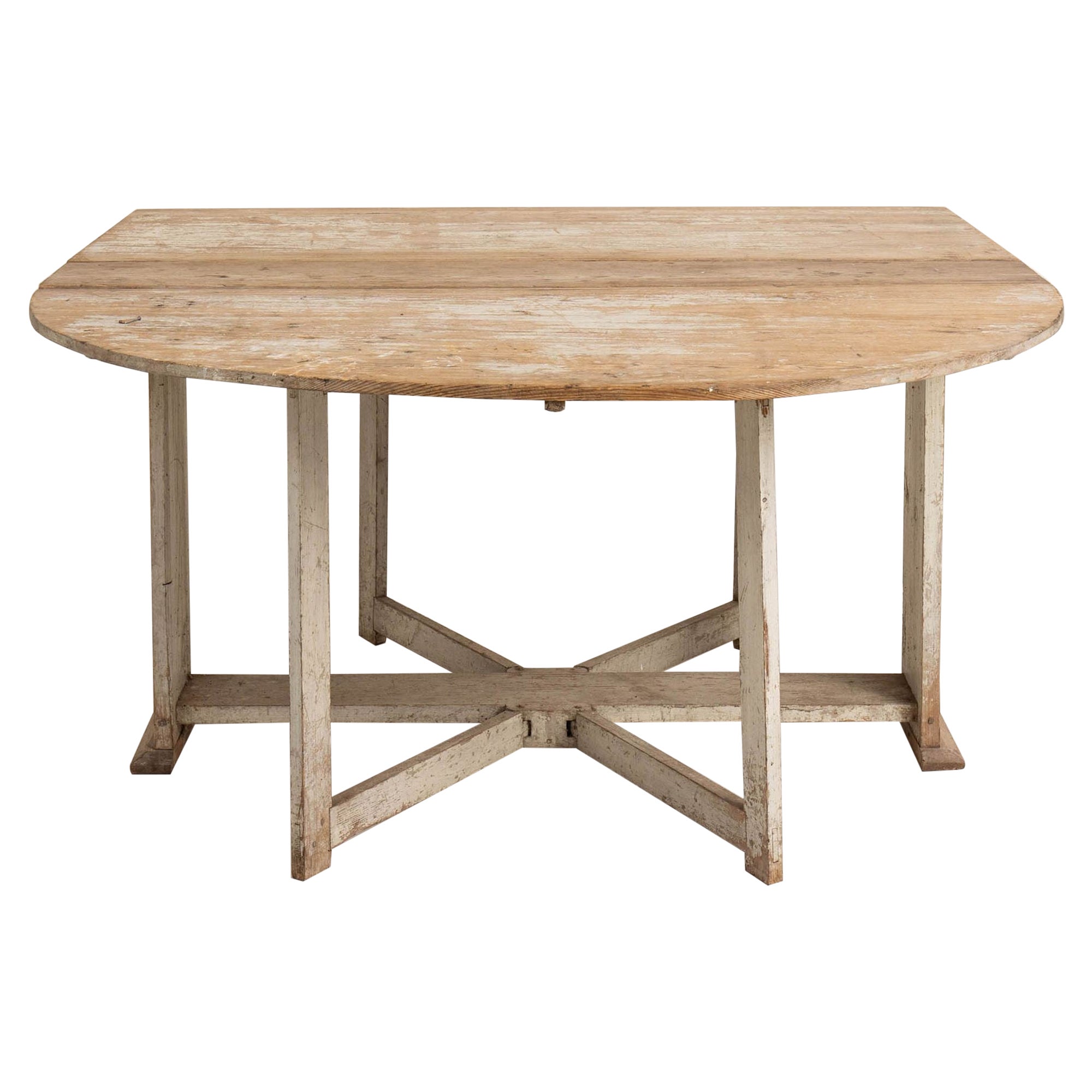 18. Jahrhundert. Schwedische Gustavianische Original Farbe Tor Bein - Drop Leaf Tisch und Konsole