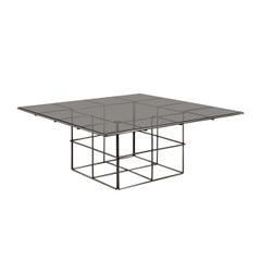 Coffee table Steel Grid design Modernity 1970's