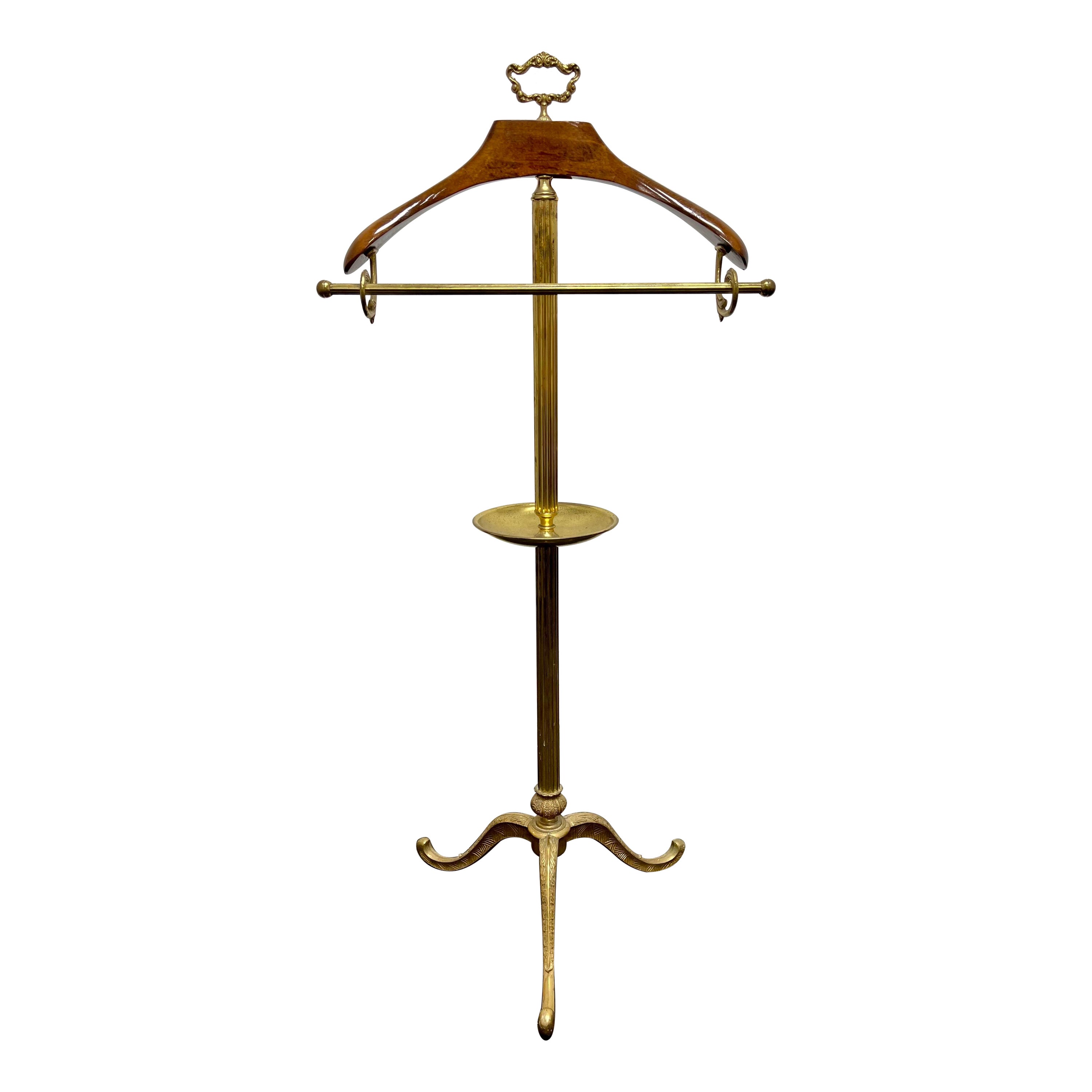Mid Century French Brass Valet Stand