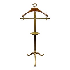 Vintage Mid Century French Brass Valet Stand