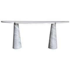 Vintage Mangiarotti Eros Console Table in Carrara Marble for Skipper, Italy