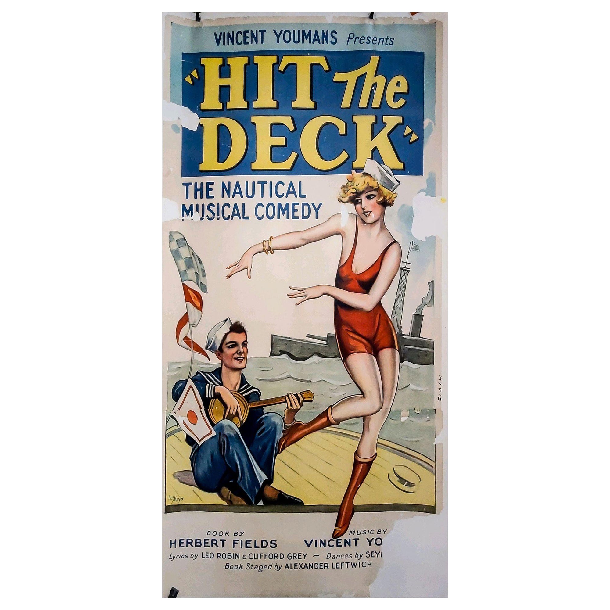 Hit The Deck Broadway Theater NYC Poster, Circa 1927 For Sale