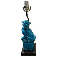 Vintage Turquoise Foo Dog Table Lamp