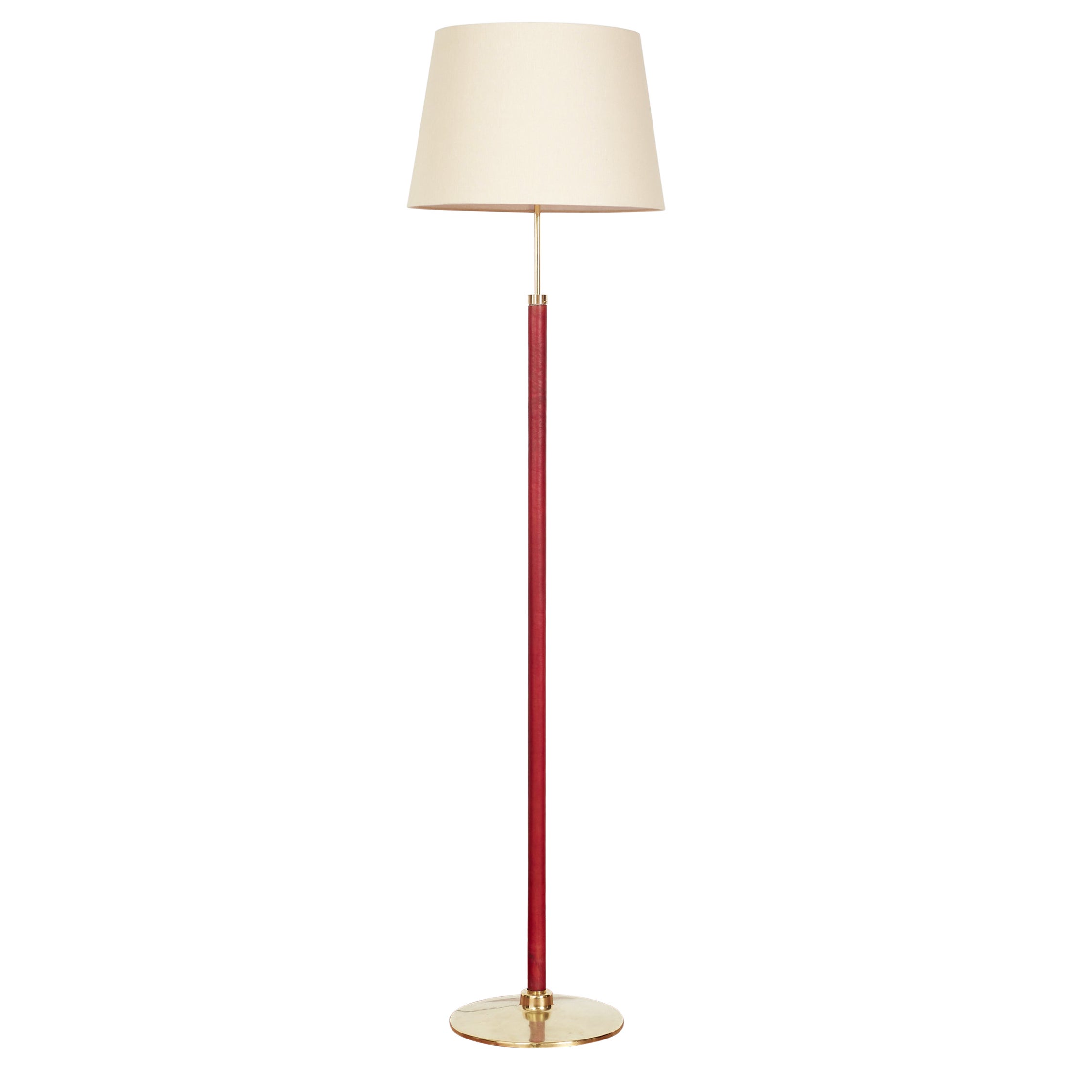 Red Jacques Adnet Style Floor Lamp For Sale