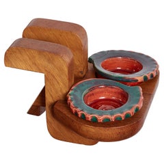 Vintage Guillerme et Chambron Ceramic Ashtrays & Holder