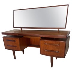 Vintage Mid Century Modern G Plan Fresco Teak Vanity With Mirror