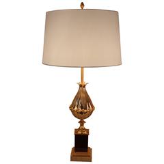 Stunning Nickel and Bronze Table Lamp by Maison Charles