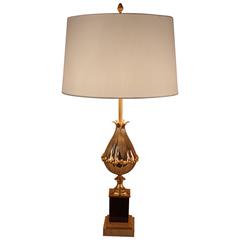 Stunning Nickel and Bronze Table Lamp by Maison Charles 4
