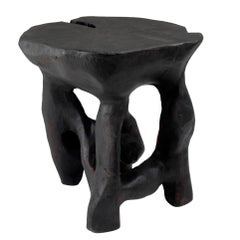 Satyrs, Solid Wood Sculptural Side, Table Original Contemporary Design, Lognitur