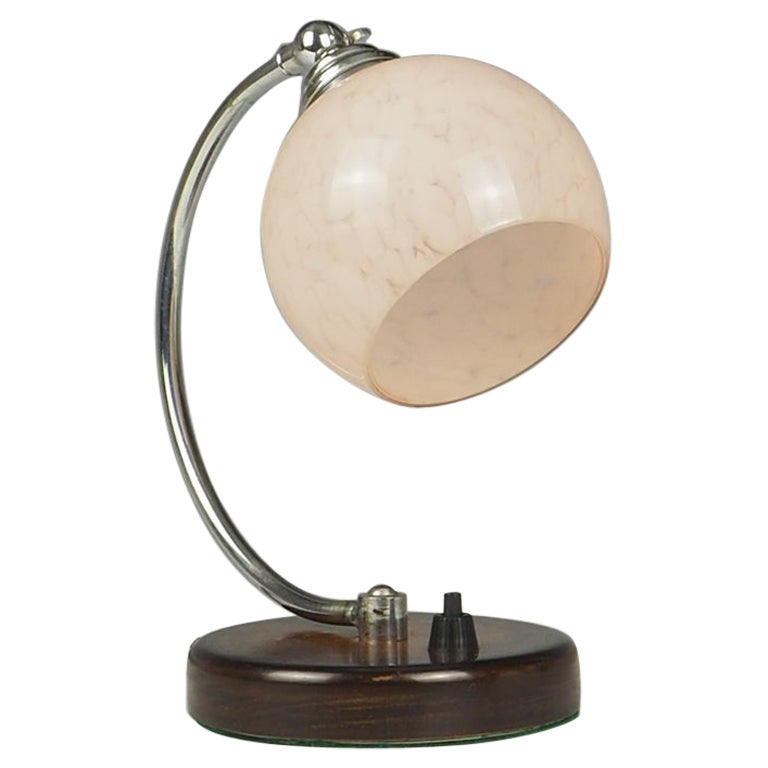 Art Deco Desk Table Lamp Pink Globe
