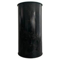 Worn Black and Green Metal Cylinder Shape Umbrella Holder, !960s, Italy