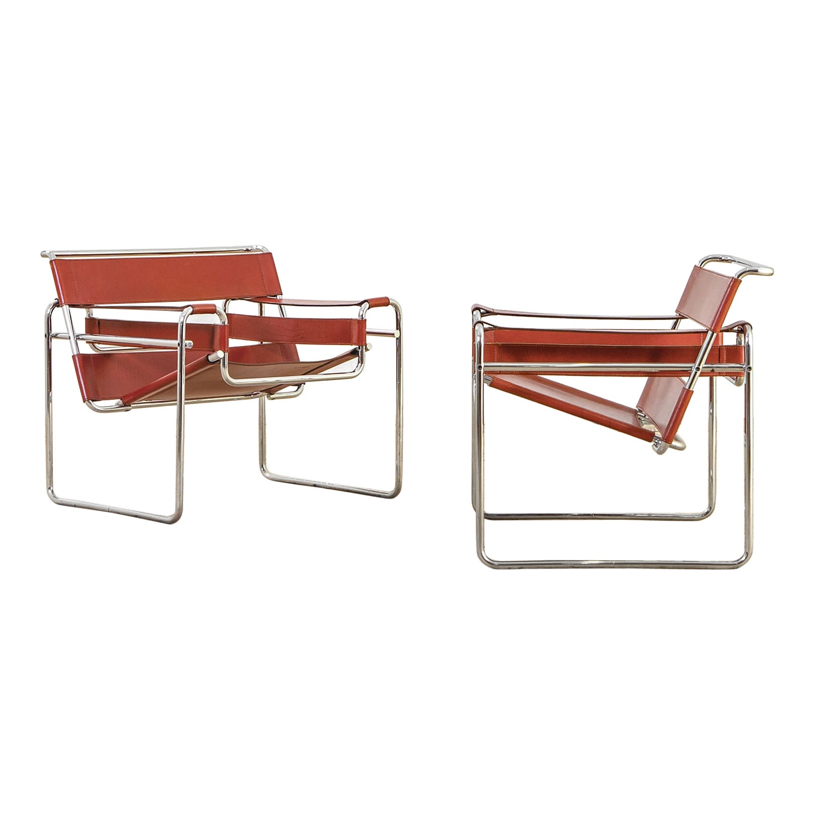 20th Century, Marcel Breuer for Gavina Pair of Armchairs mod. Wassily 
