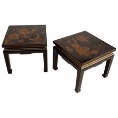 Pair of Chinese Style Lacquer Side Tables