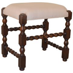 19th Century English Oak Turned Stool 19th Century English Oak Turned Stool