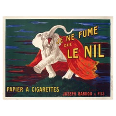 Cappiello, Póster Vintage Original de Animales, Le Nil Elefante, Papel de fumar 1912
