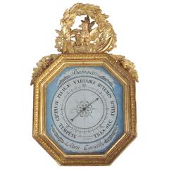 1st Empire Period Octagonal Barometer Dated 1810 and Signed "Biesse Duron"