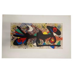 Vintage Joan Miró, "Composition", 1974, Abstract Lithograph Print, signed in plate