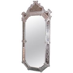 Large Reproduction Venetian Wall Mirror, circa 1990