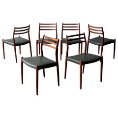 Vintage Mid-Century Model 78 Dining Chairs by Niels Otto Møller - Set of 6