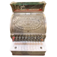 Antique national cashier register with key