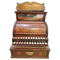 Antique  un registre national de tirelires en bois de ronce rare
