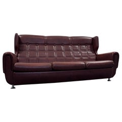 Danish Design Three Seater Leather Sofa 1970's