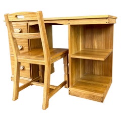 Used A. Brandt Co. Ranch Oak Desk and Chair Set, 1950s