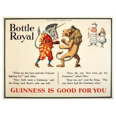 Rare Original Vintage Advertising Poster Guinness Bottle Royal John Gilroy